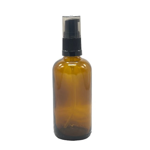 100ml Glass bottle with Black Pump